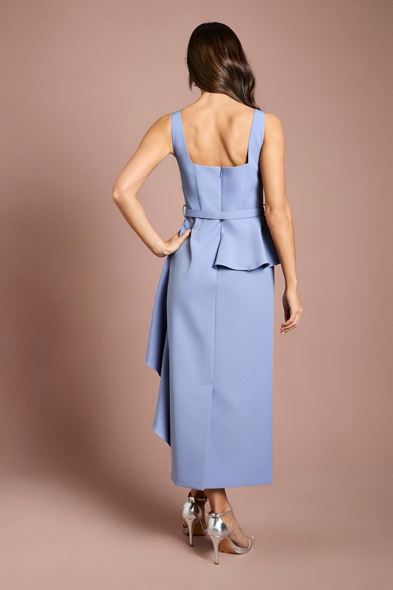 Crepe Pencil Dress, Alternate, color, Slate Blue