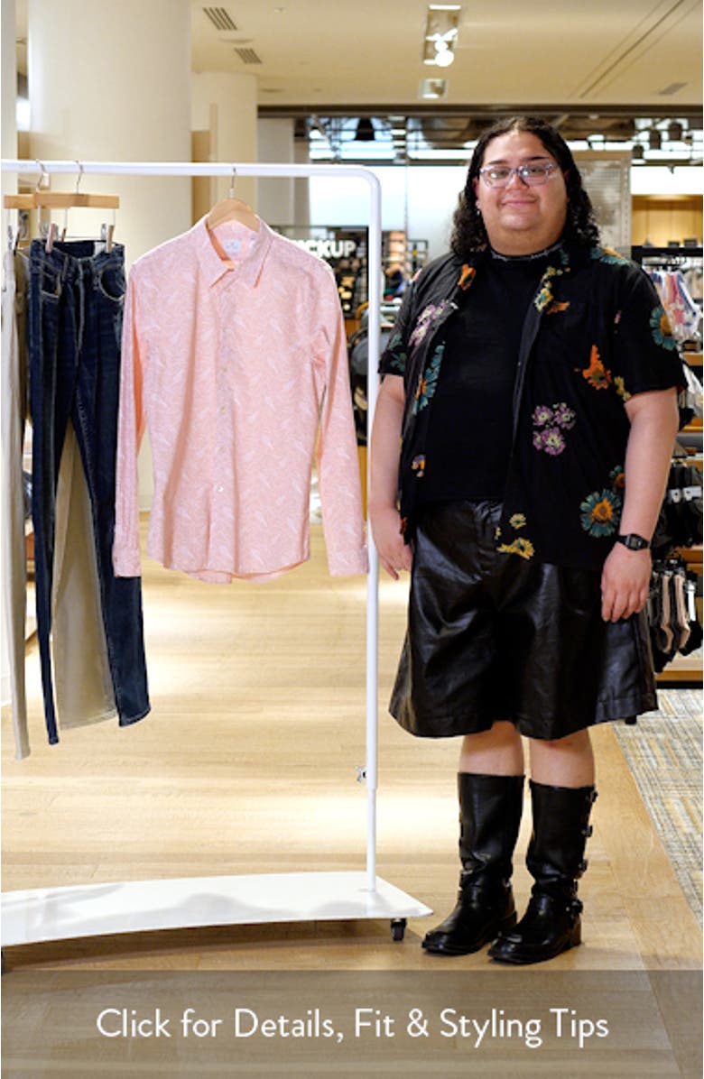 Tailored Fit Floral Cotton Button-Up Shirt, sales video thumbnail