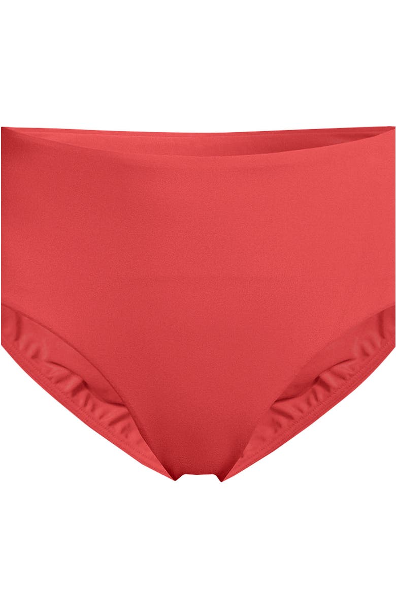 Lands' End Chlorine Resistant Mid Rise Classic Bikini Bottoms, Alternate, color, Coral Bliss