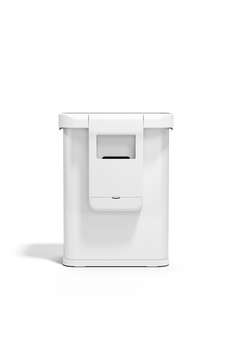 simplehuman 58L Rectangular Sensor Can with Voice and Motion Control, Alternate, color, White