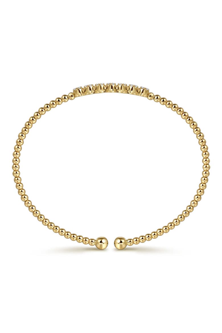 Bujukan Diamond Cluster Beaded Cuff Bracelet, Alternate, color, GOLD