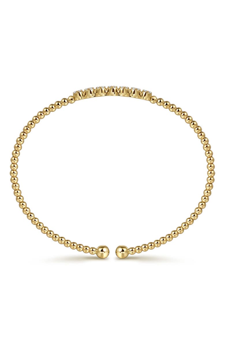 Gabriel & Co. Bujukan Diamond Cluster Beaded Cuff Bracelet, Alternate, color, Gold