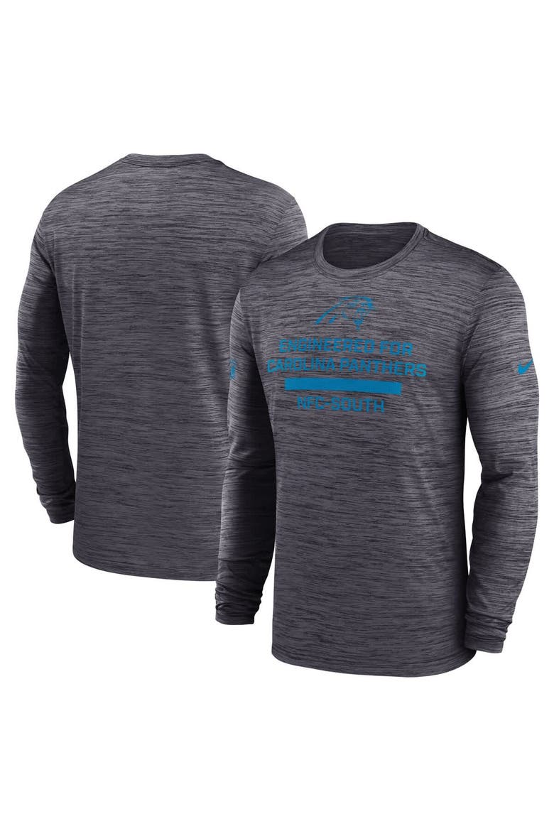 Men's Nike Black Carolina Panthers Sideline Velocity Performance Long Sleeve T-Shirt, Main, color, Black