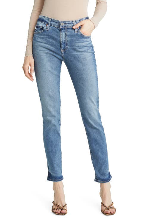 Mari High Waist Slim Straight Leg Jeans (Resort)