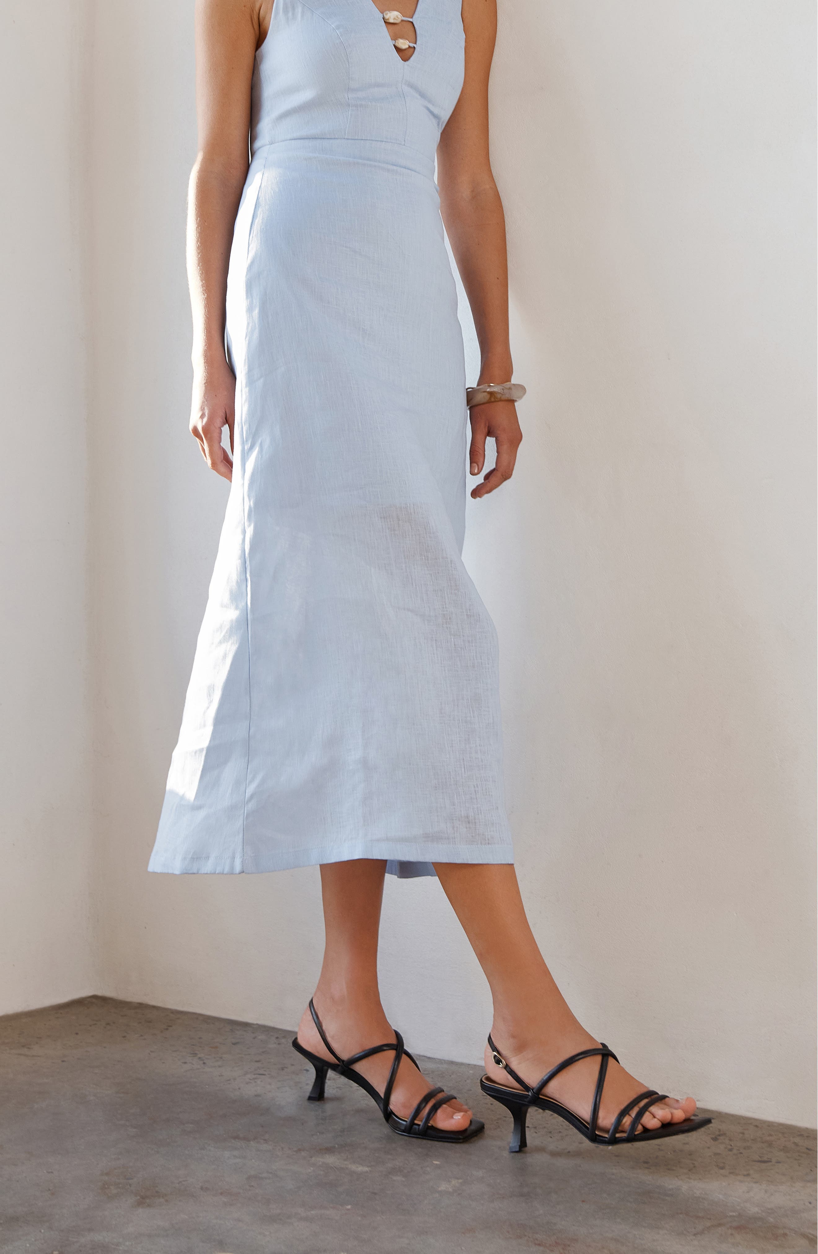 FRANKIE4 Giselle Ankle Strap Slide Sandal, Alternate, color, Black