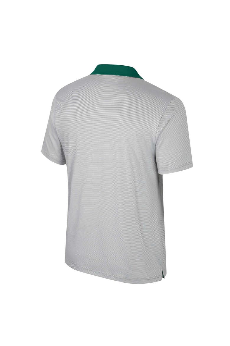 Men's Colosseum Gray Michigan State Spartans Tuck Striped Polo, Alternate, color, Gray