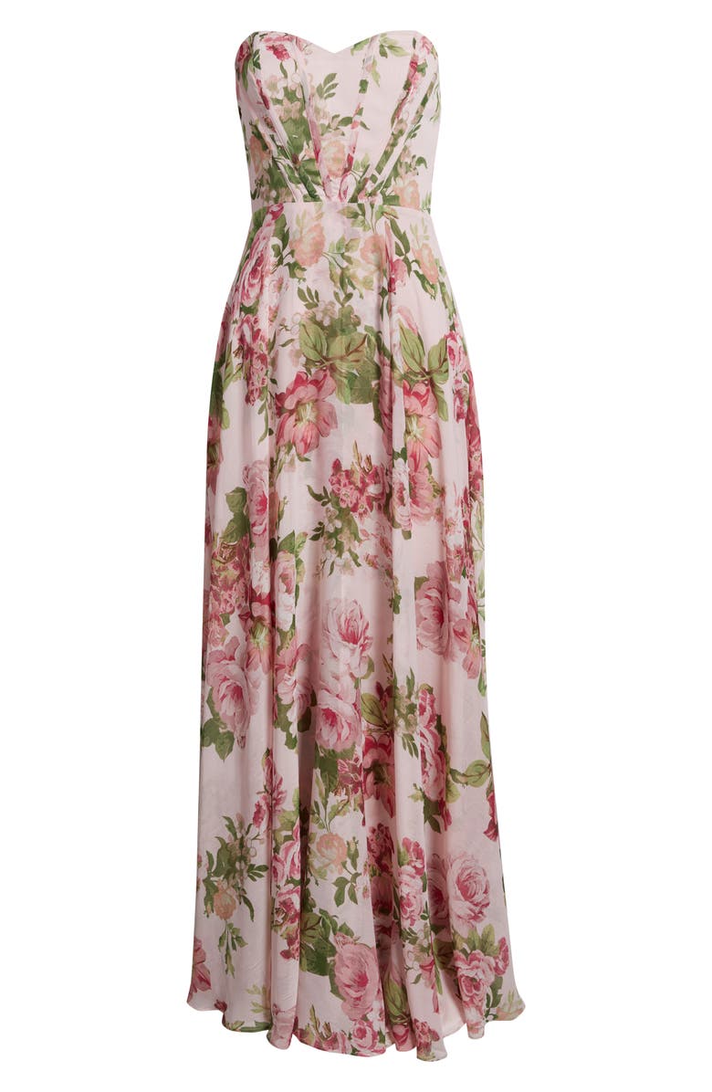 Lulus Vivian Strapless Corset Gown, Alternate, color,