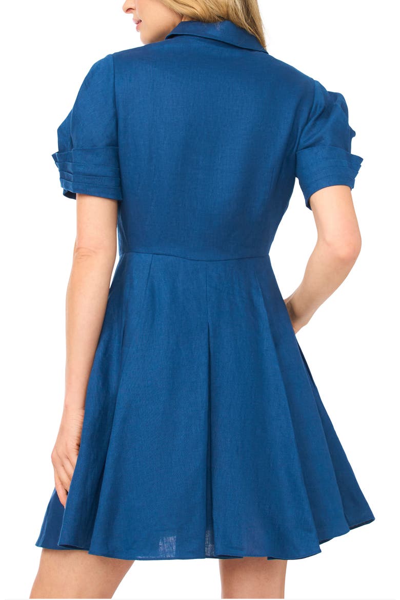 Stina Twisted Short Sleeve Linen Shirtdress, Alternate, color, ESTATE BLUE