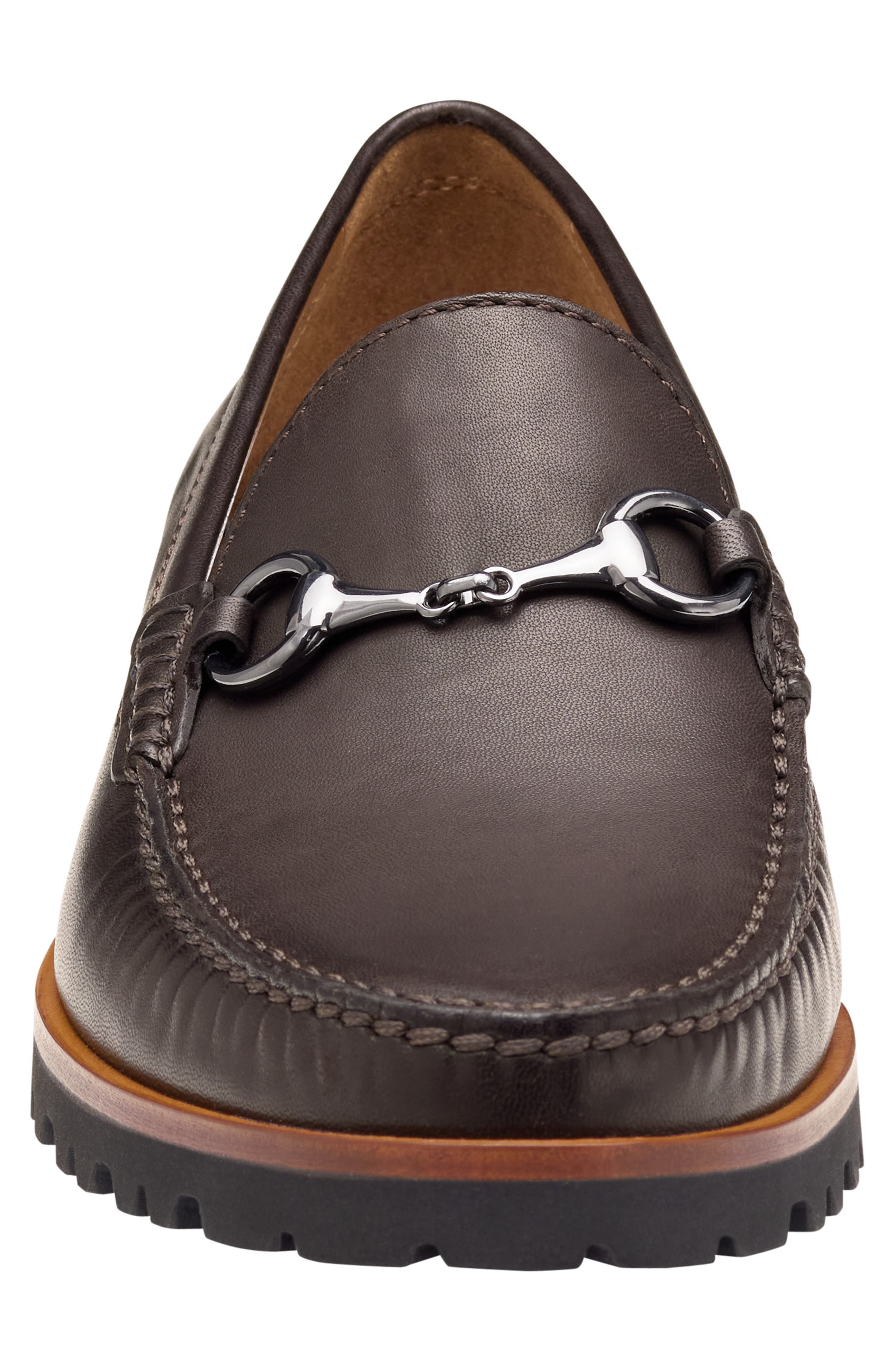 Baldwin Lug Sole Bit Loafer, Alternate, color, DARK BROWN SHEEPSKIN