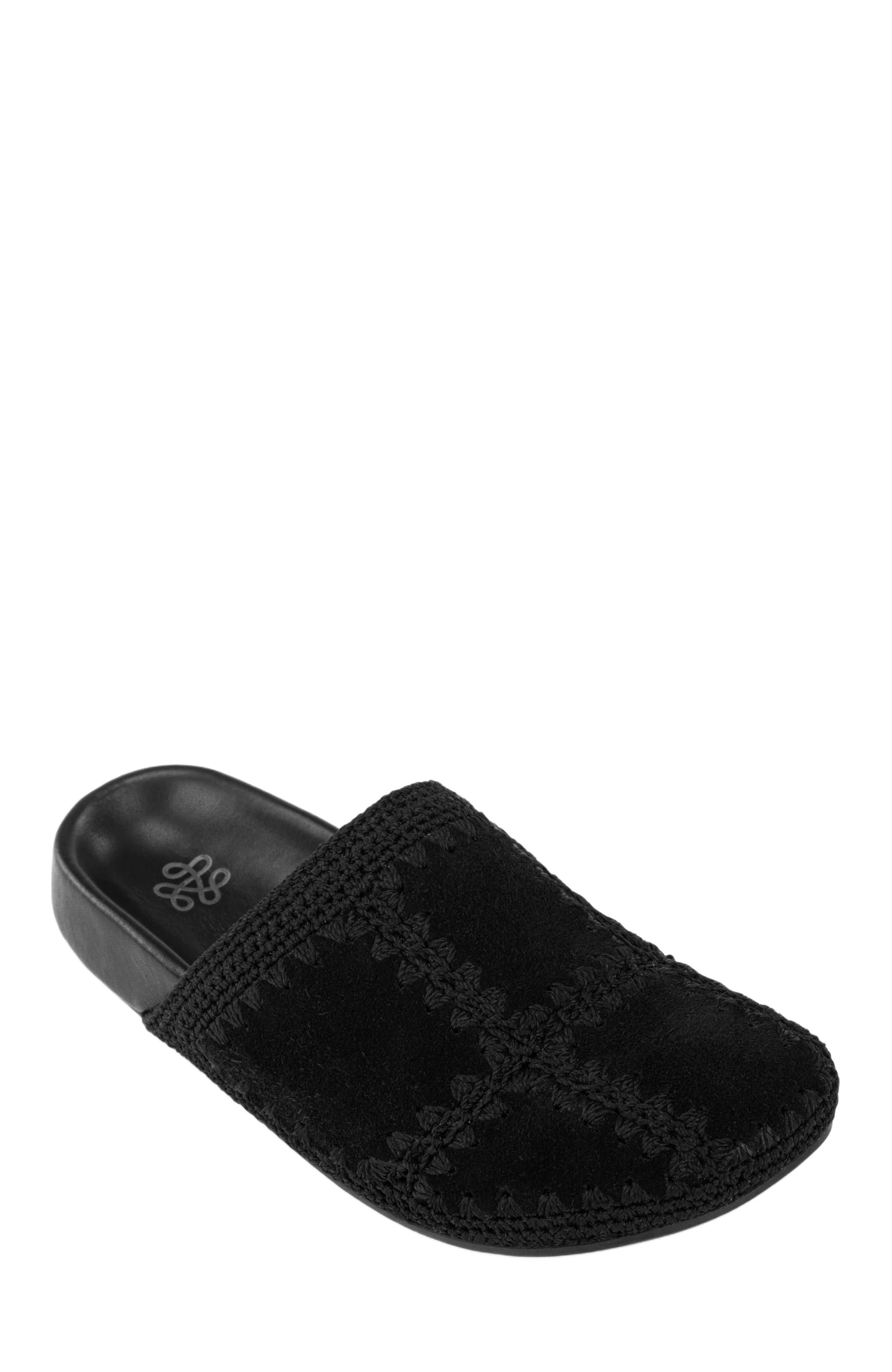 The Sak Bolinas Suede Clog Shoe, Alternate, color, Black Suede Patch