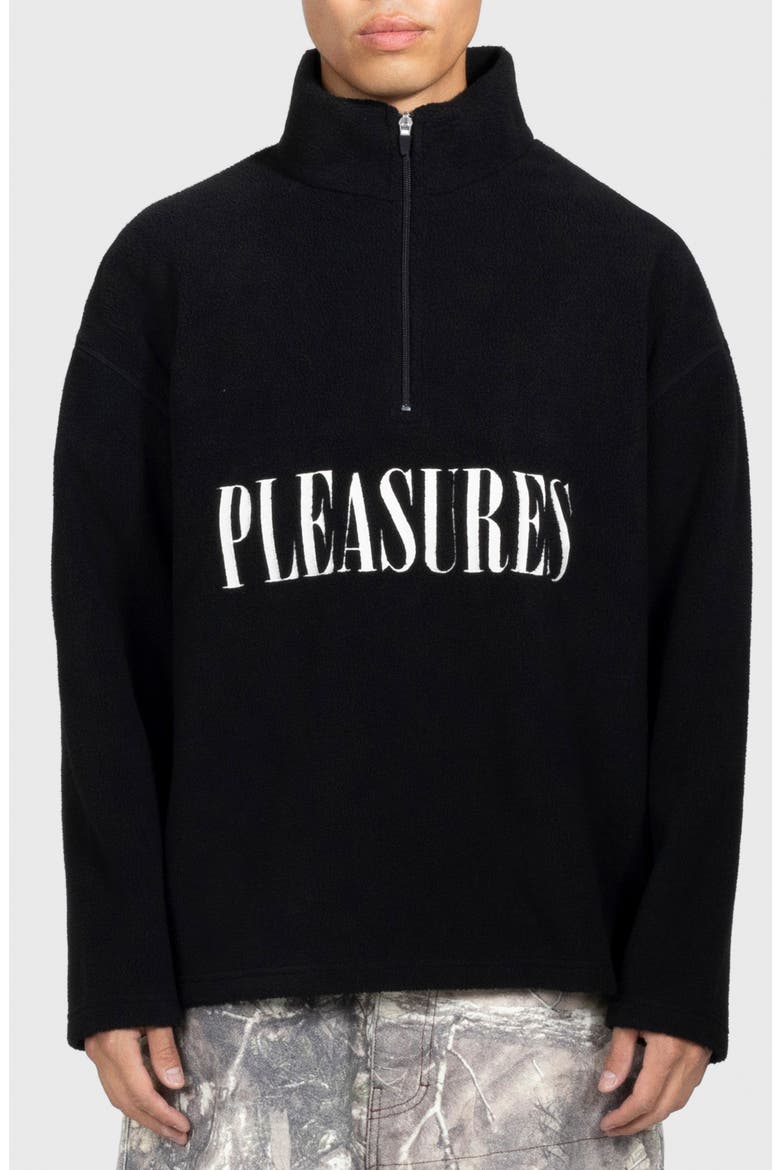 Onyx Oversize Half Zip Fleece Pullover, Main, color, BLACK