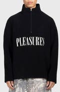 PLEASURES Onyx Oversize Half Zip Fleece Pullover