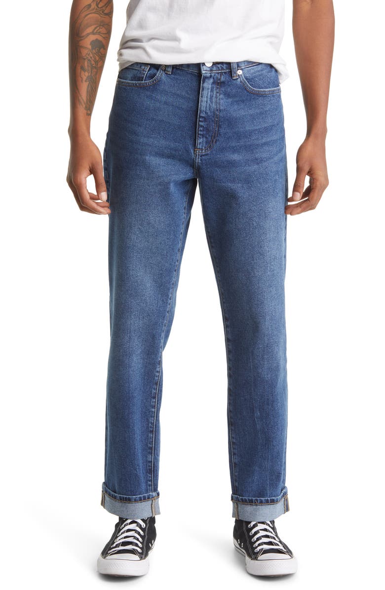 DL1961 Noah Tapered Straight Leg Jeans, Main, color, Dark Keys Cuffed