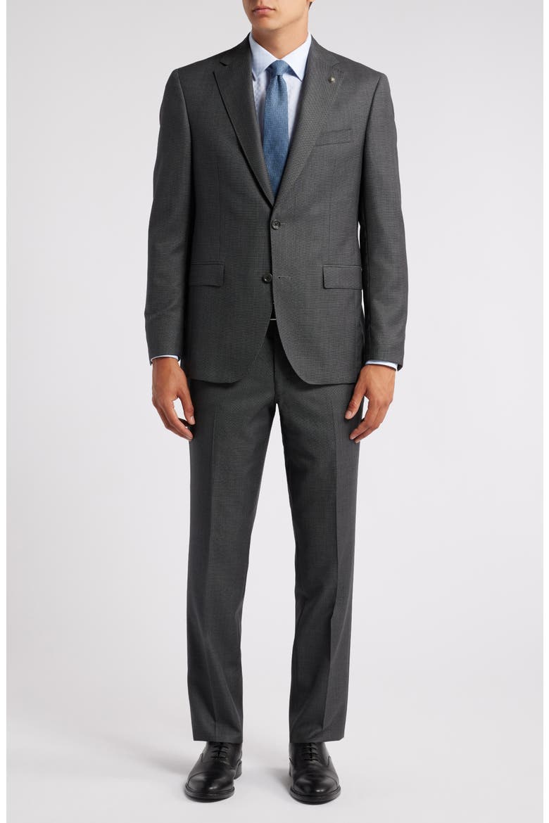 Lightly Constructed Bird's Eye Wool Suit, Main, color, MID GREY