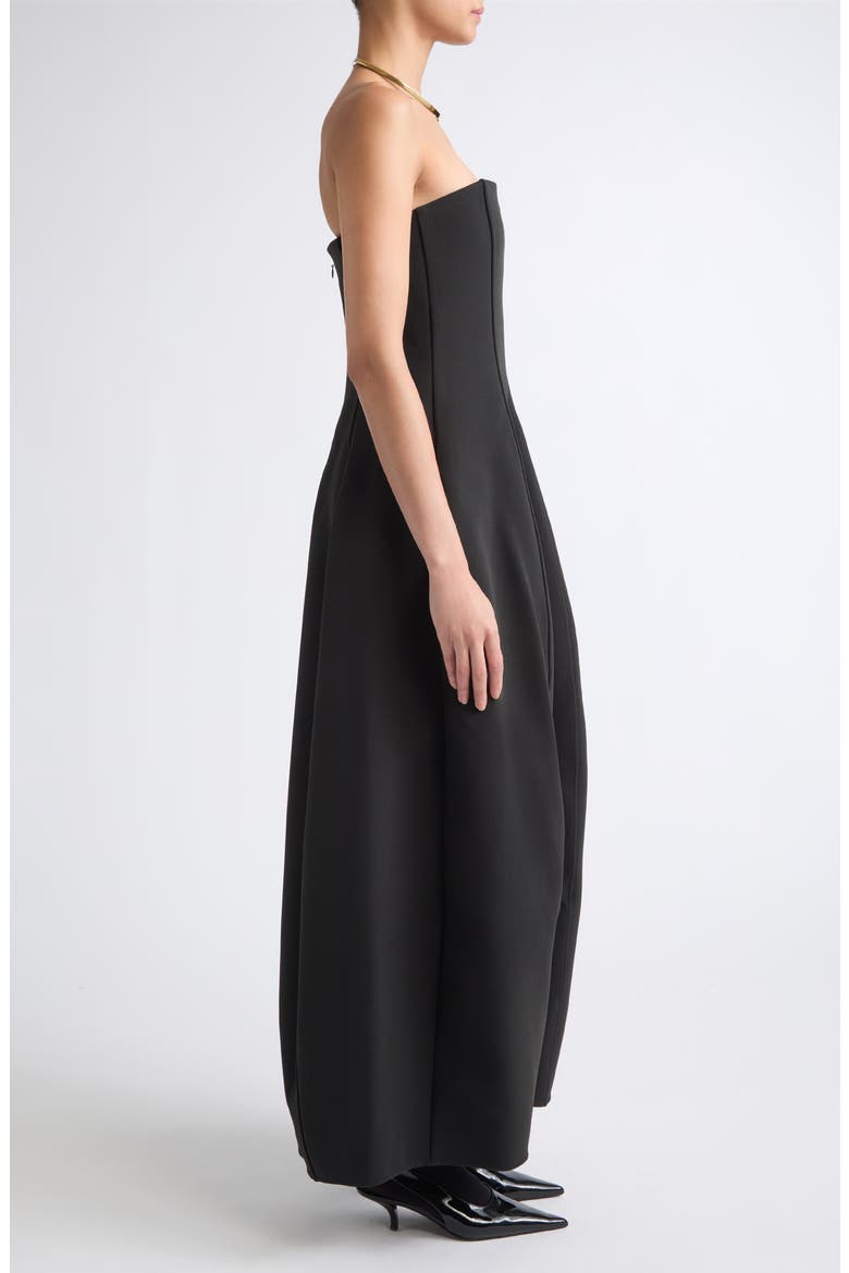 Strapless Crepe Balloon Dress, Alternate, color, WASHED BLACK