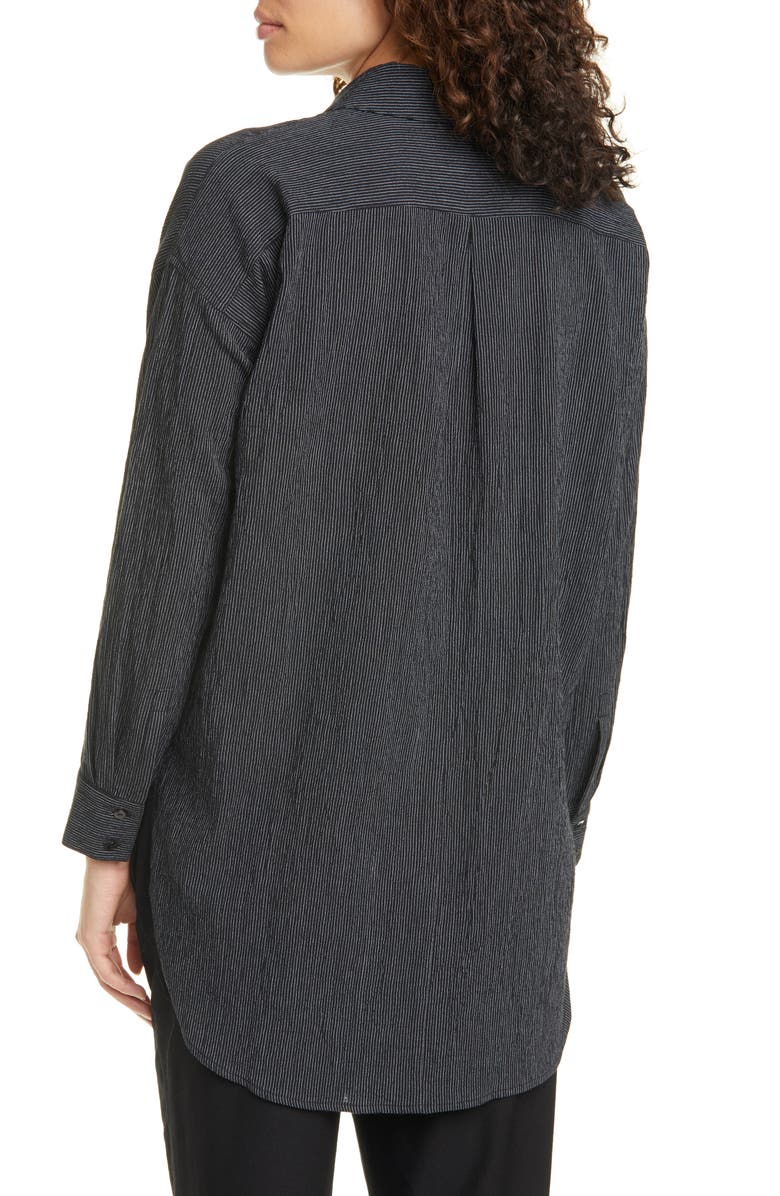 Eileen Fisher Stripe Tencel<sup>®</sup> Lyocell & Organic Cotton Shirt, Alternate, color, 