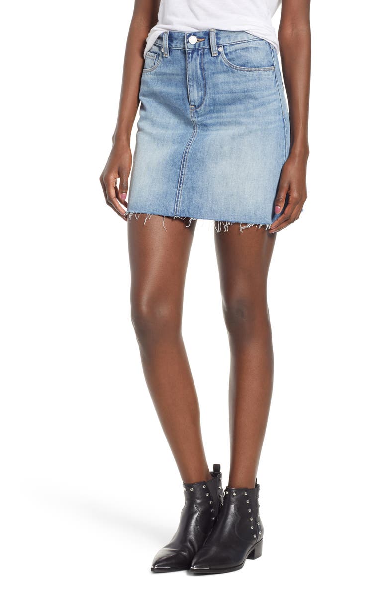 BLANKNYC Raw Hem Denim Skirt, Main, color,