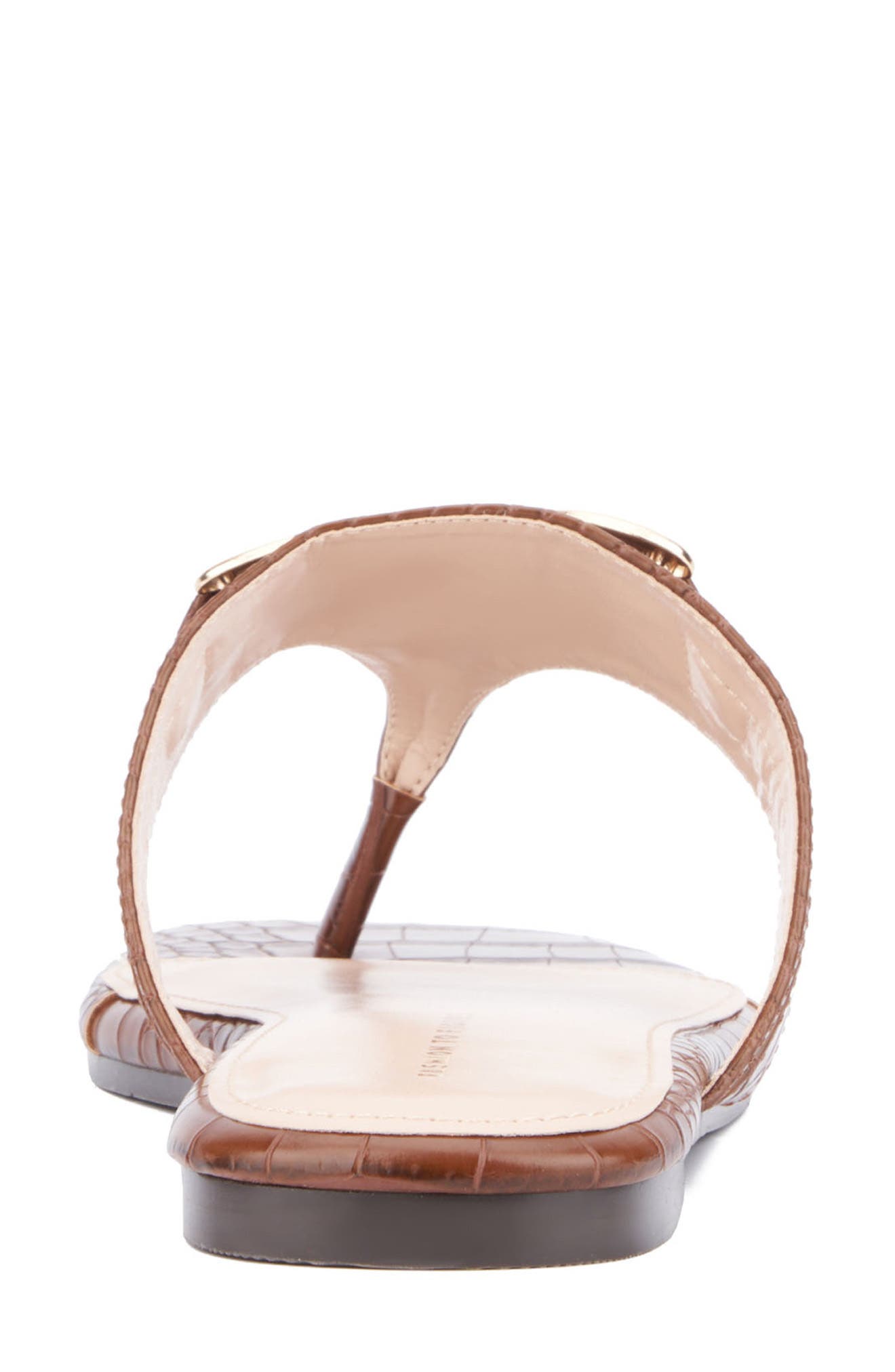 Fashion to Figure Saralyn Croc Embossed Sandal - Wide Width, Alternate, color, Brown Croco