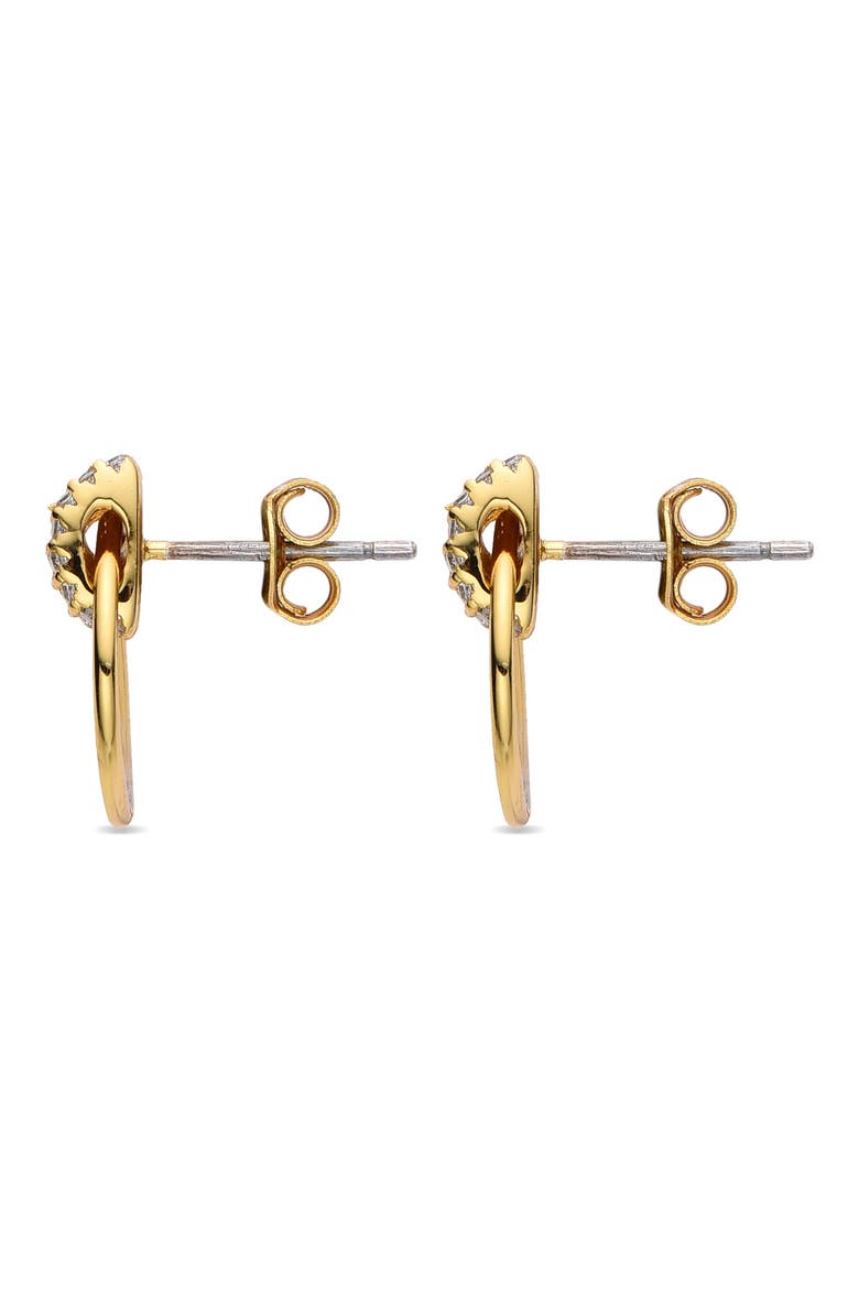 Roxanne Pavé Cubic Zirconia Doorknocker Earrings, Alternate, color, GOLD