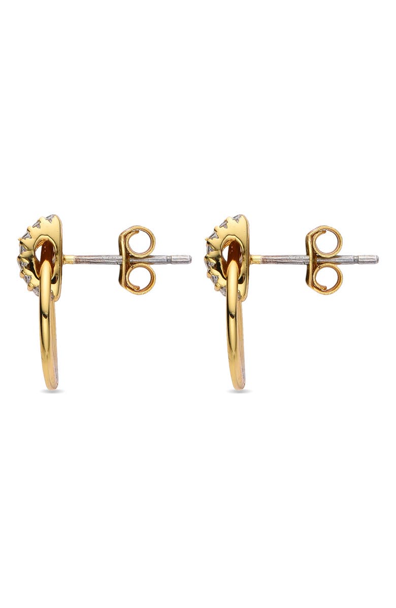 EYE CANDY LOS ANGELES Roxanne Pavé Cubic Zirconia Doorknocker Earrings, Alternate, color, Gold