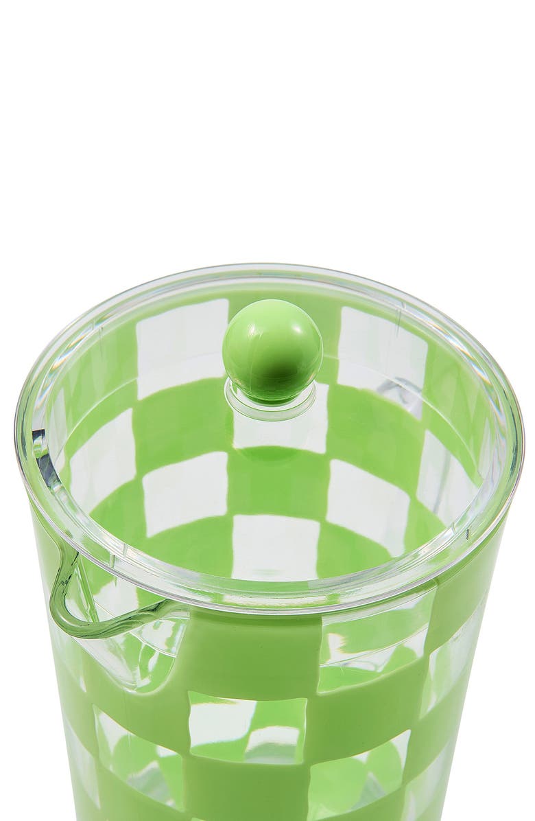 MACKENZIE CHILDS Green Check Acrylic Pitcher, Alternate, color, Green