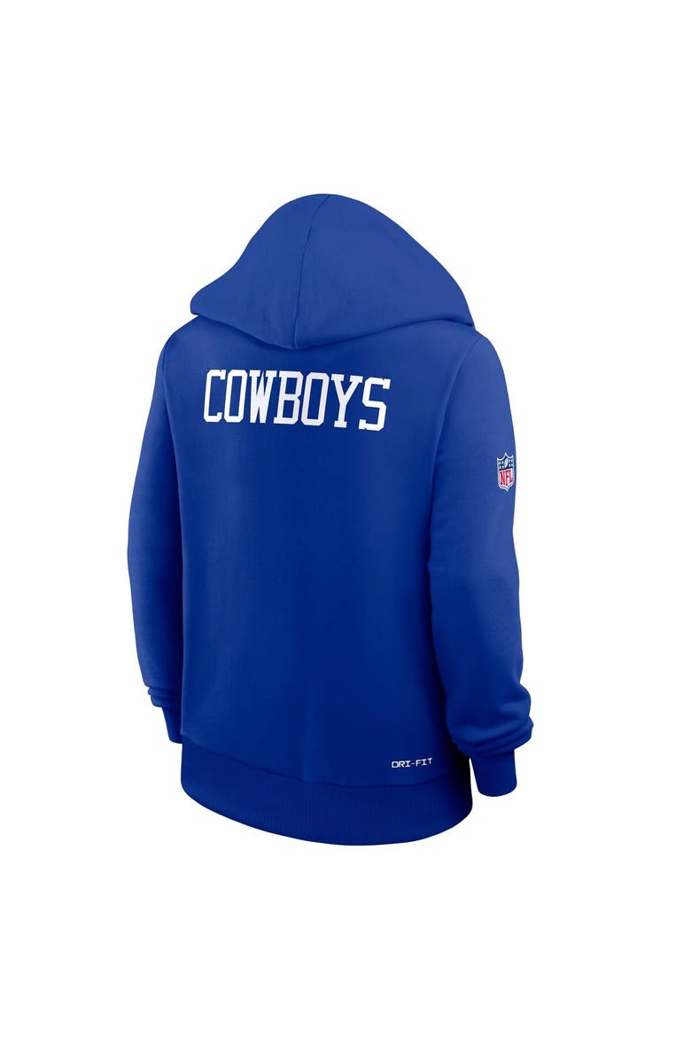 Women's Nike Royal Dallas Cowboys Throwback Sideline Standard Issue Dri-FIT Hoodie, Alternate, color, Royal