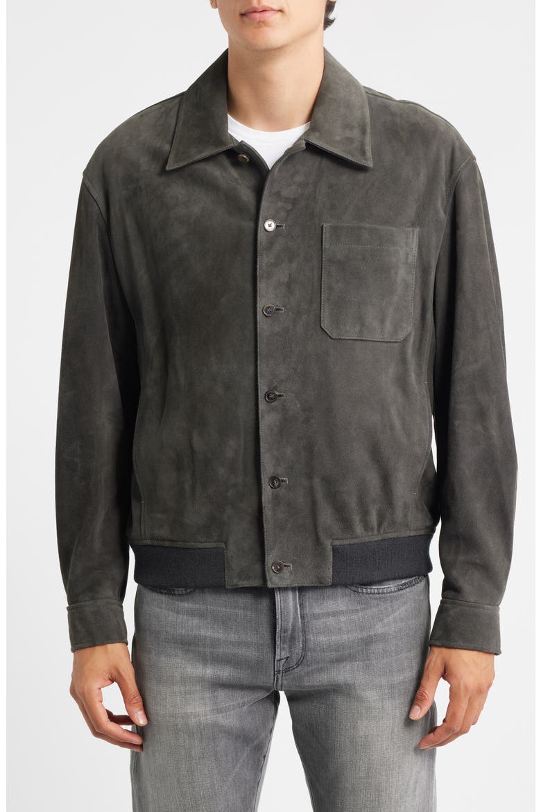 Suede Bomber Jacket, Alternate, color, OLD BLACK