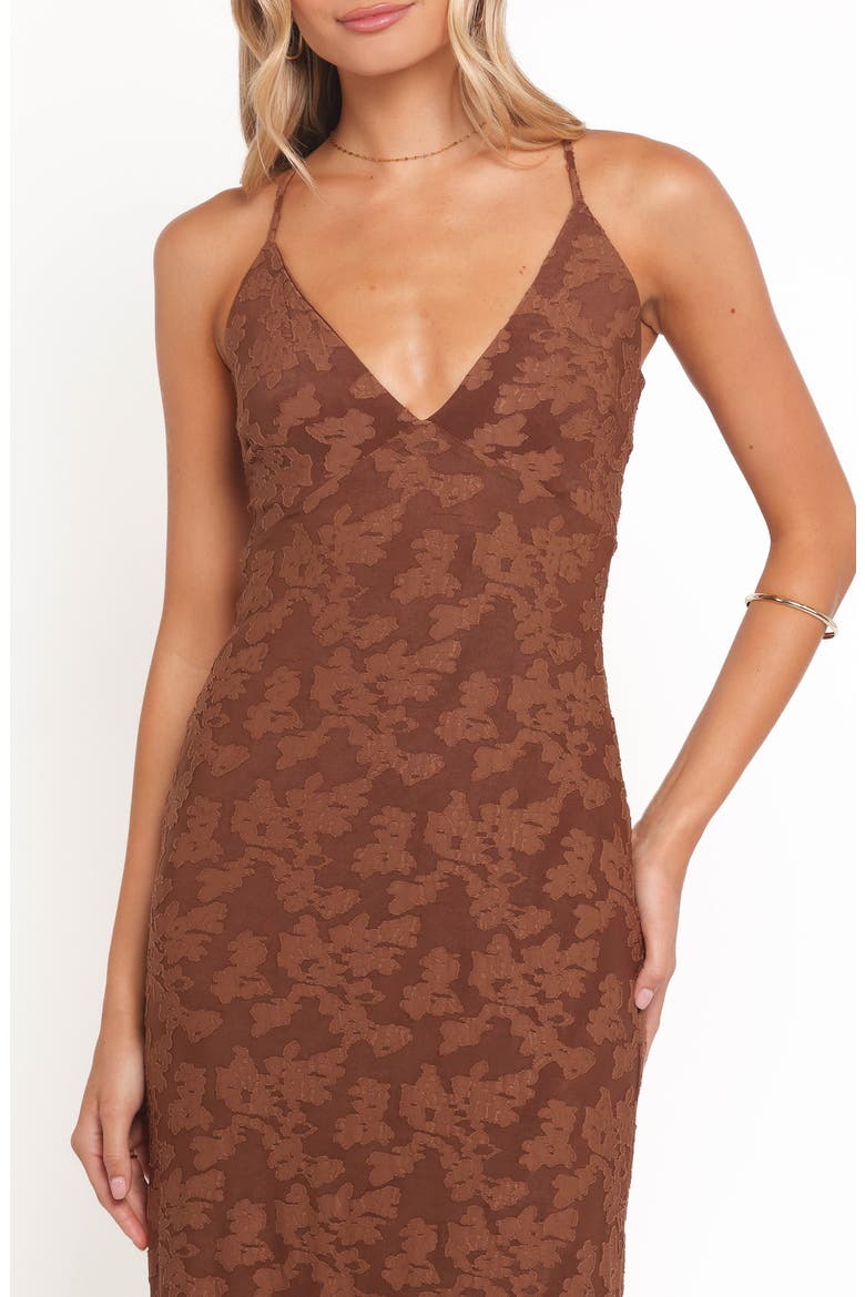 Araminta Floral Sleeveless Maxi Dress, Alternate, color, BROWN