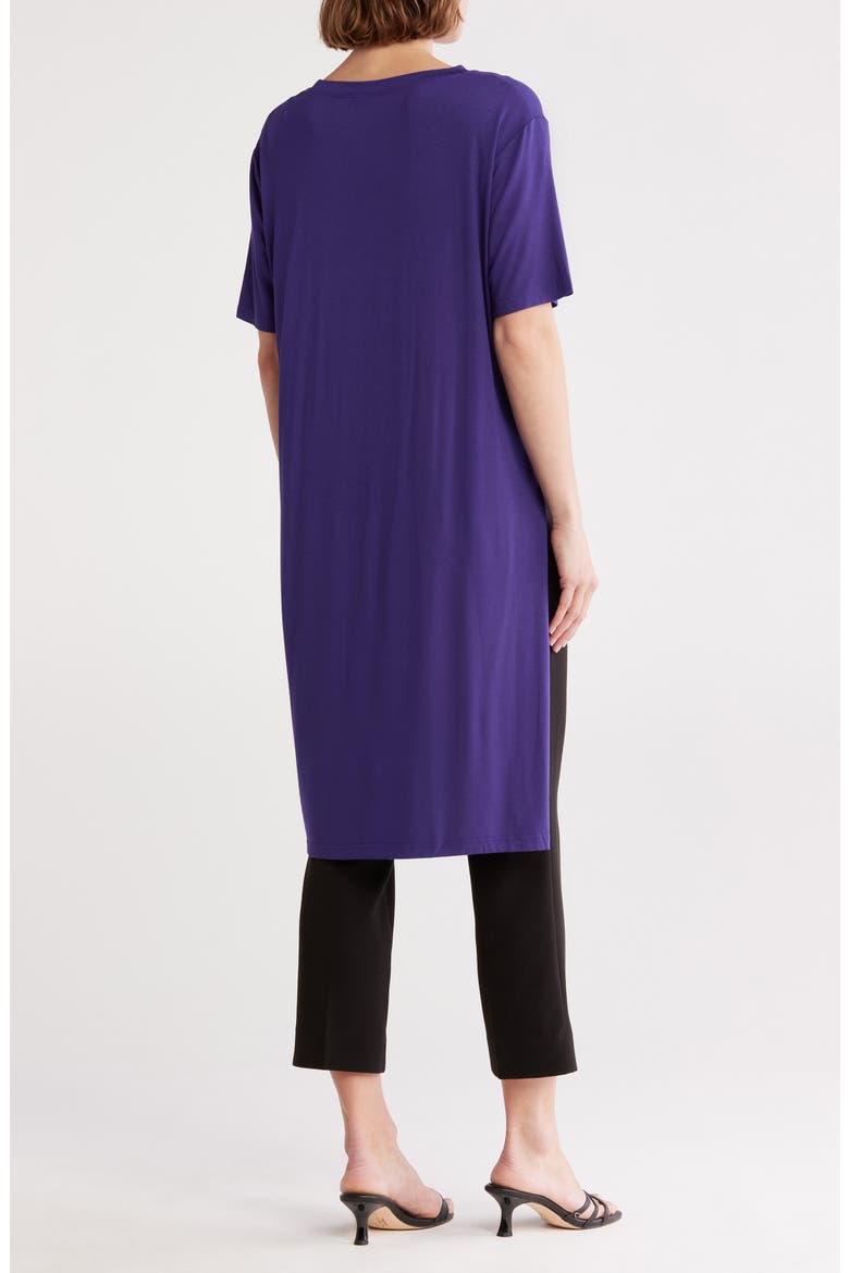 Knot High-Low Tunic Shirt, Alternate, color, NAVY BLUE