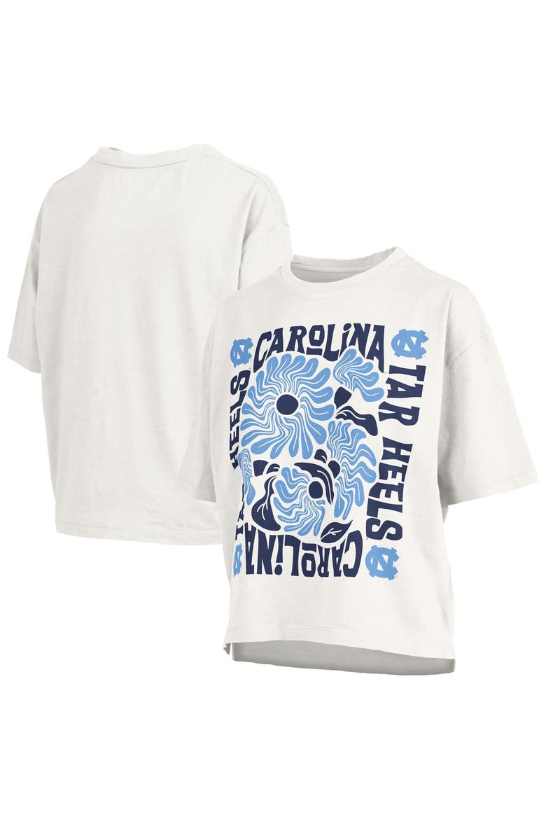 Women's Pressbox  White North Carolina Tar Heels Elena Oversized Slub T-Shirt, Main, color, White