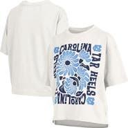 PRESSBOX Women's Pressbox White North Carolina Tar Heels Elena Oversized Slub T-Shirt