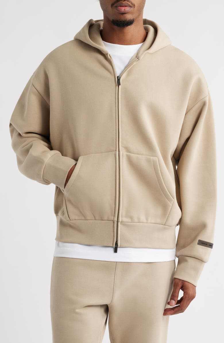 Fear of God Essentials Classic Fit Fleece Zip-Up Hoodie, Alternate, color, Timber