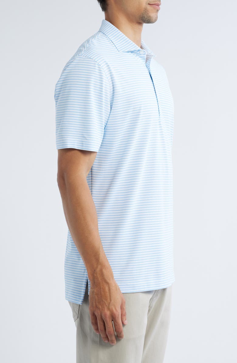 johnnie-O Stetsons Stripe Performance Polo, Alternate, color, Maliblu
