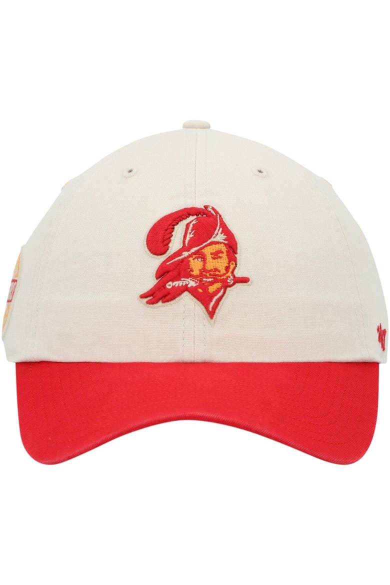 Men's '47 Cream/Red Tampa Bay Buccaneers Sidestep Clean Up Adjustable Hat, Alternate, color, Cream