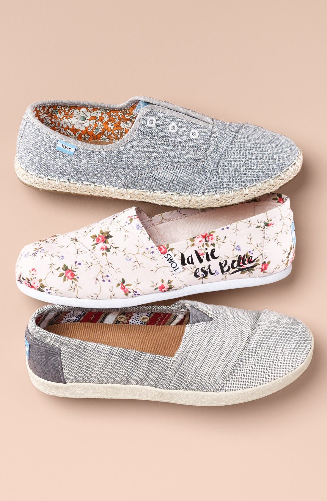 'Seasonal Classic - La Vie est Belle' Slip-On, Alternate, color, PINK FLORAL FABRIC