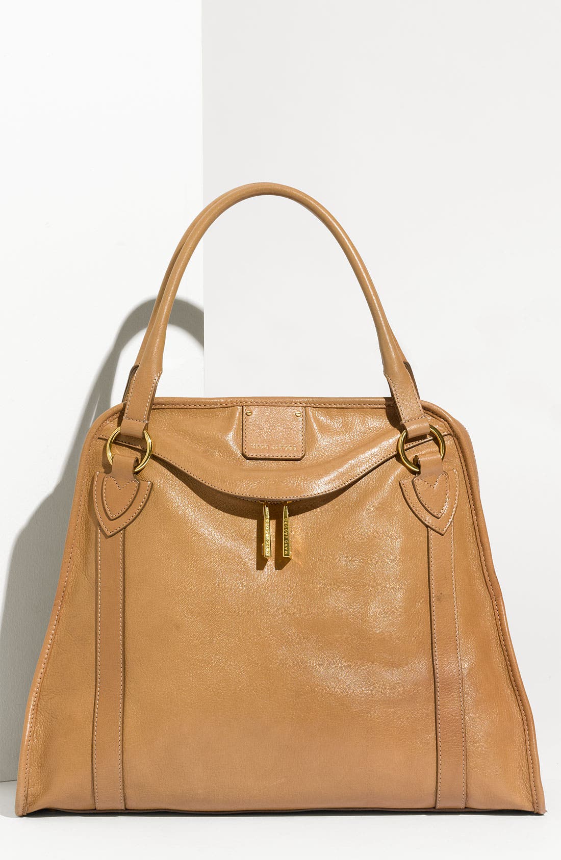 'Wellington' Goatskin Leather Satchel, Main, color, STONE