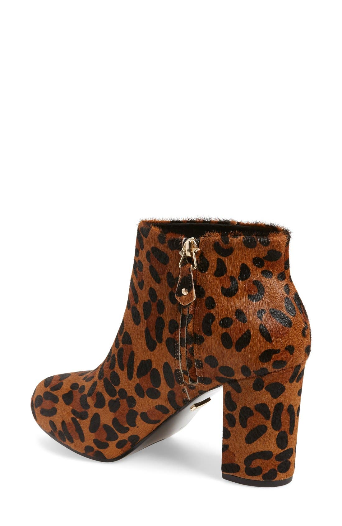 'Miles' Genuine Calf Hair Leopard Print Bootie, Alternate, color, BROWN MULTI
