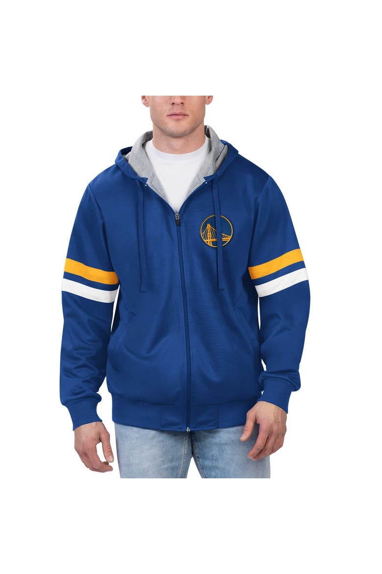 Men's G-III Sports by Carl Banks Royal Golden State Warriors Contender Full-Zip Hoodie Jacket, Alternate, color, Royal