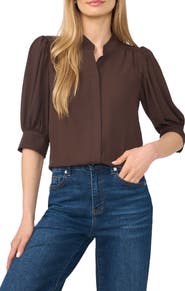 CeCe Puff Sleeve Button-Up Shirt