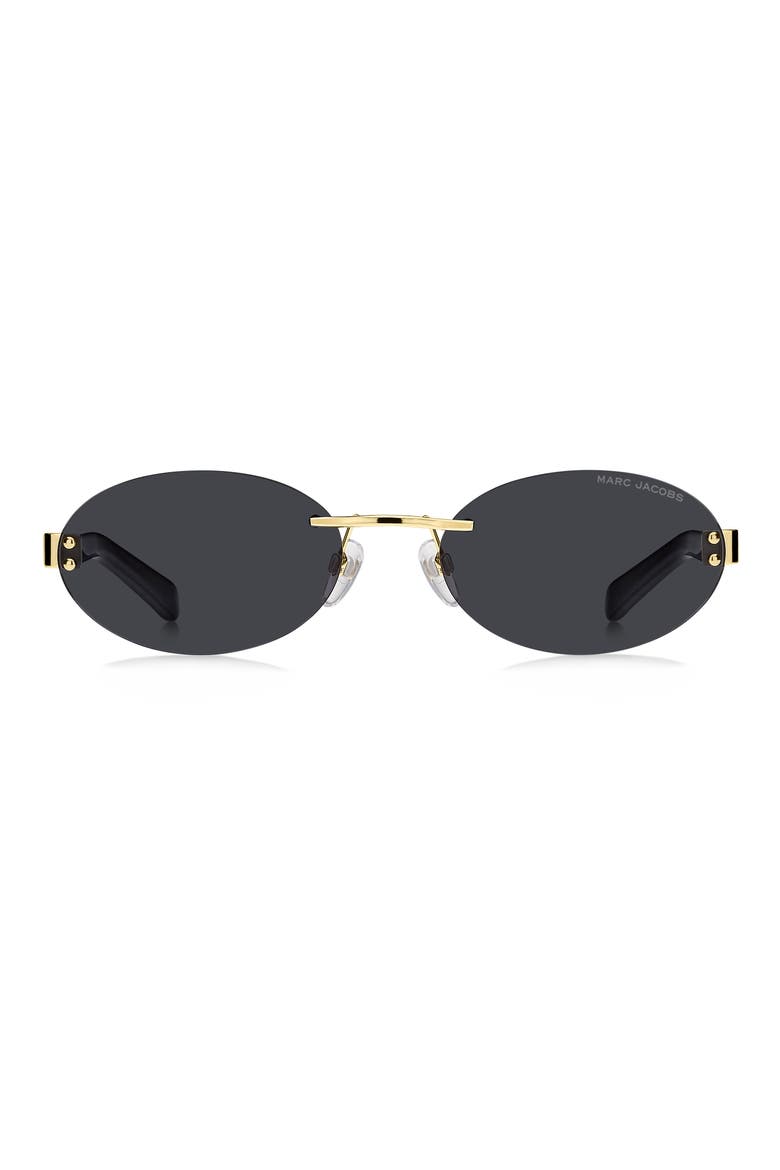 57mm Oval Sunglasses, Main, color, GOLD BLACK/ GREY