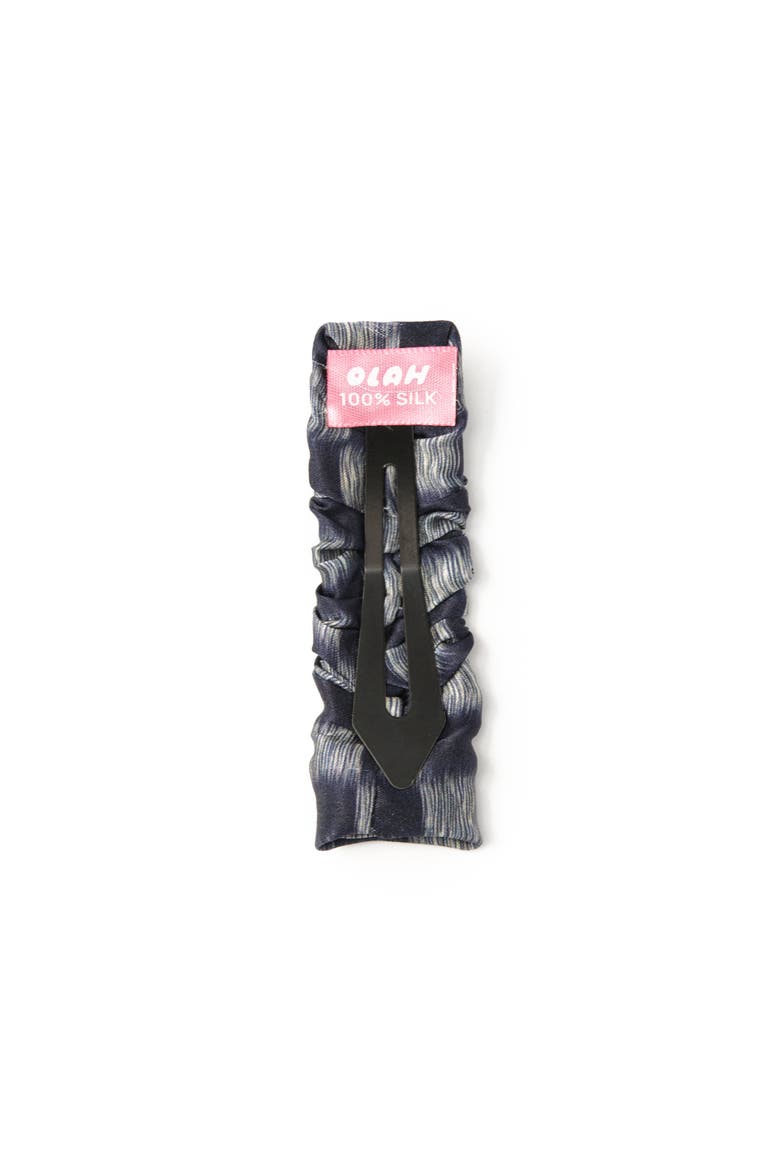 Lunelle Silk Hair Barrette Clip, Alternate, color, Steel Blue