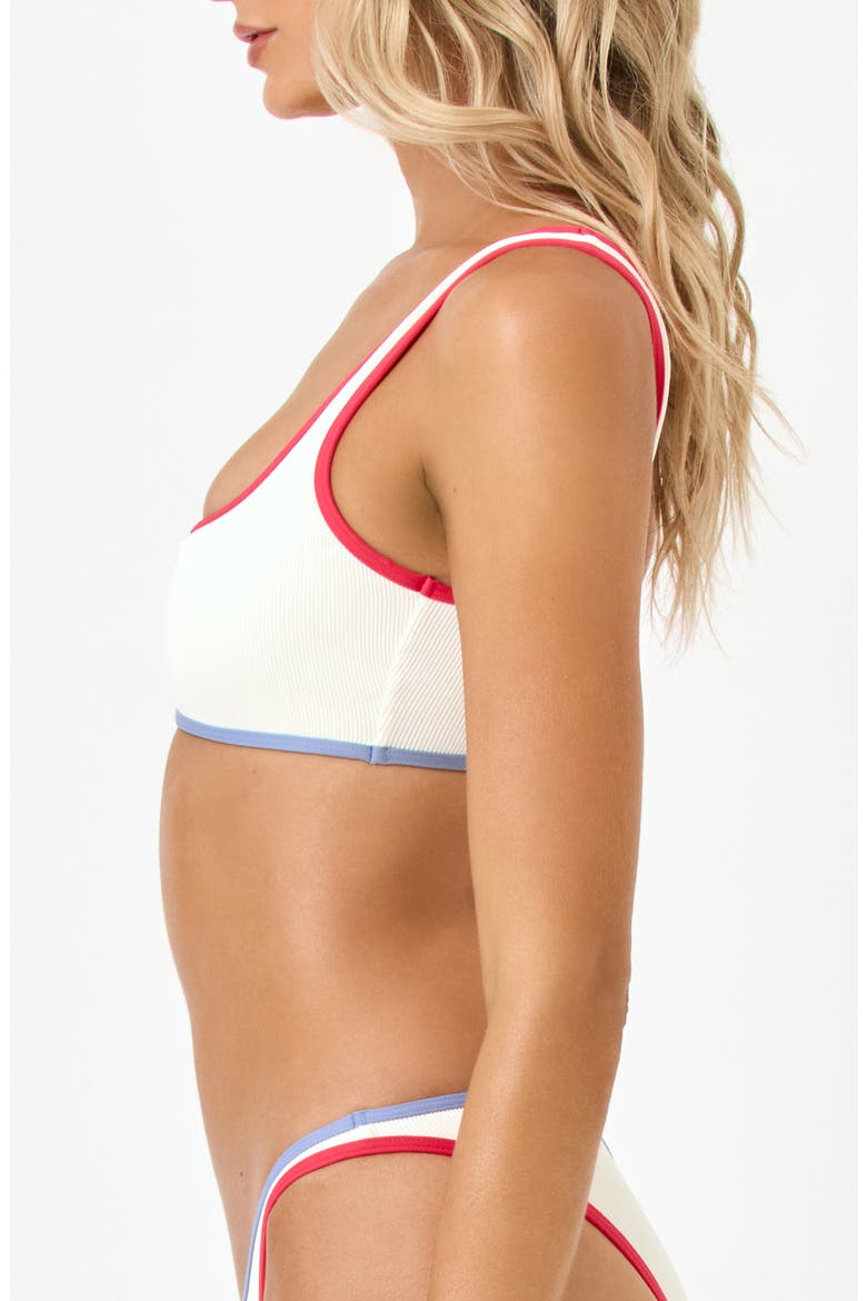 Prince Square Neck Swim Top, Alternate, color, CREAM/ POUT/ CHAM