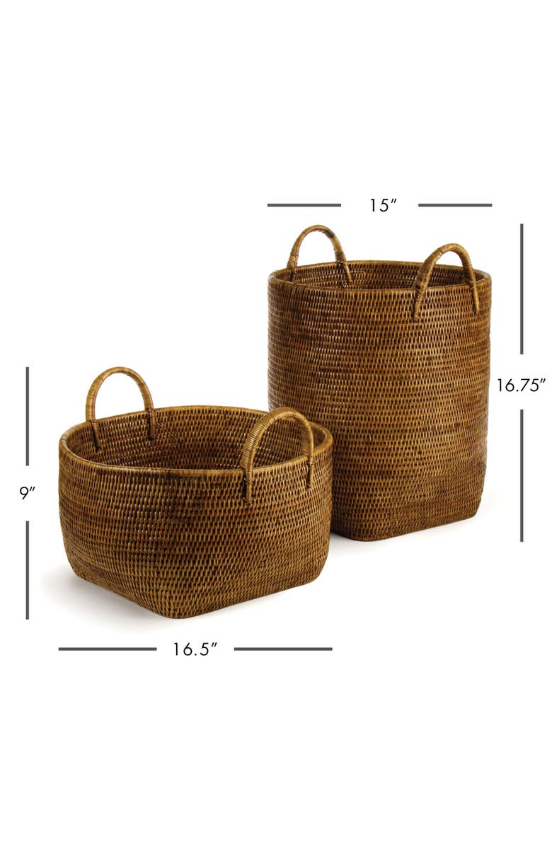 Napa Home & Garden Burma Rattan Orchard Baskets, Set Of 2, Alternate, color, Brown