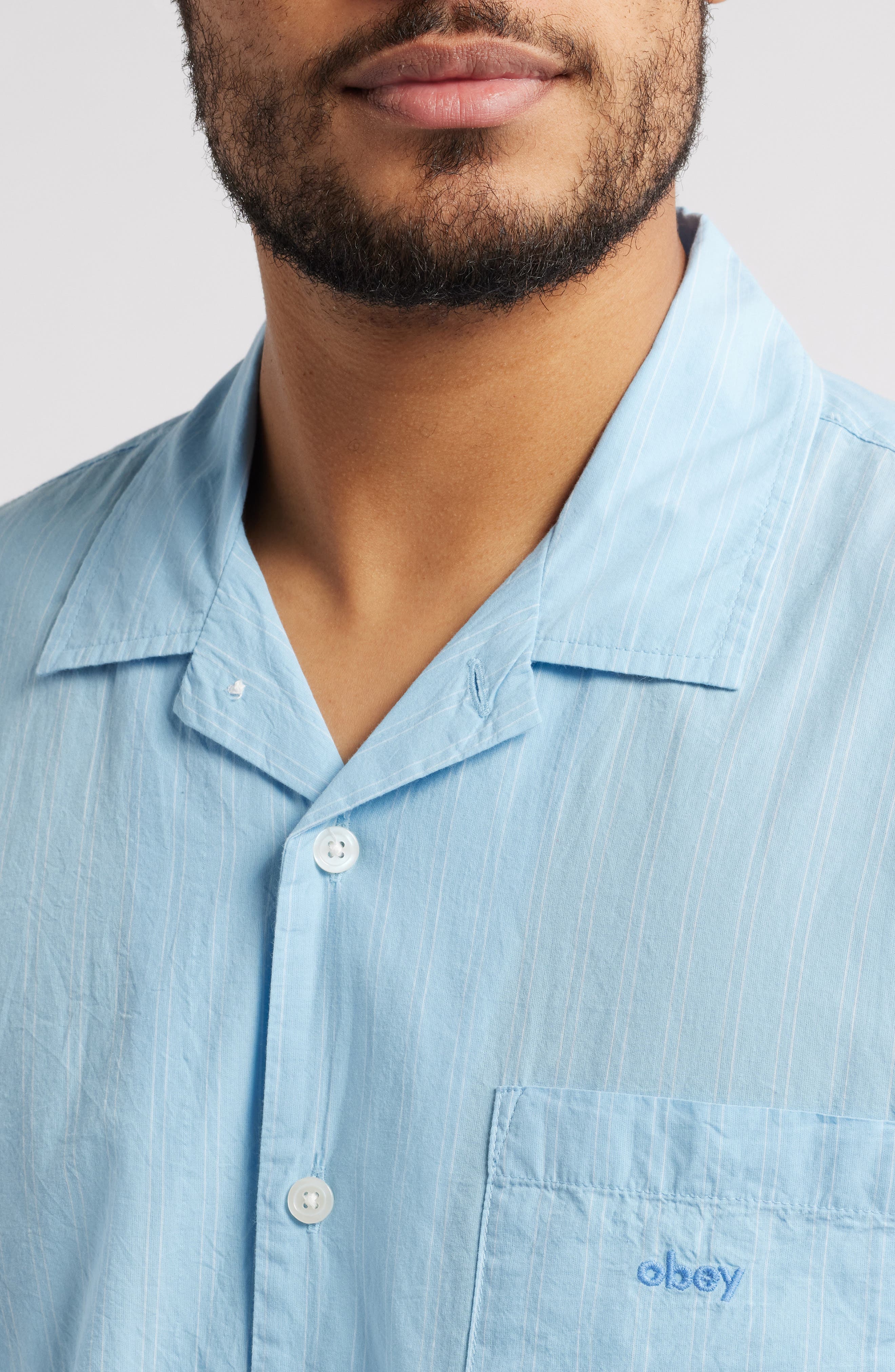 Rizzo Pinstripe Cotton Camp Shirt - image 4