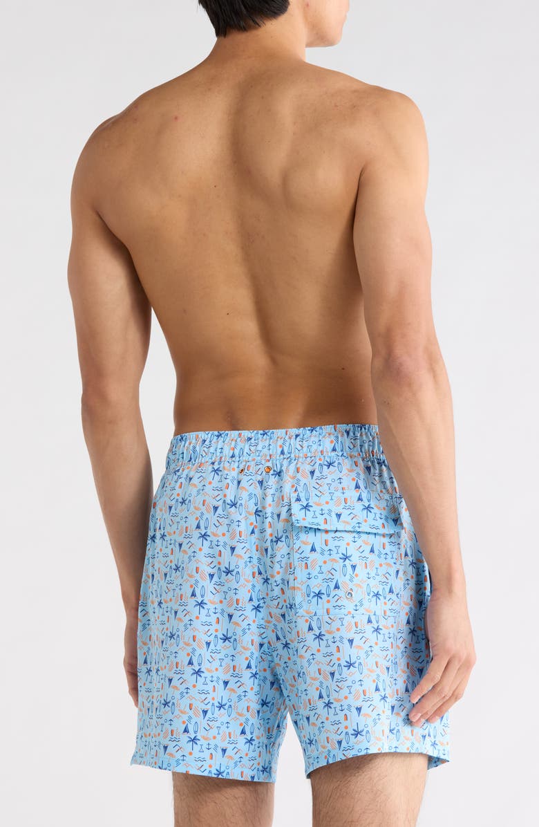 Robert Graham Martini Tower Swim Shorts, Alternate, color, Blue