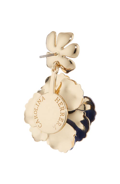 Carolina Herrera Floral Dangle Drop Earrings In Blue
