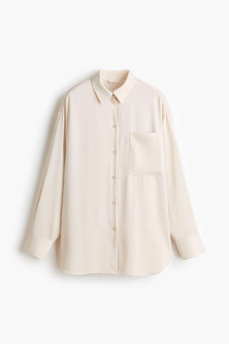 Loose-fit Twill Shirt, Alternate, color, Light beige