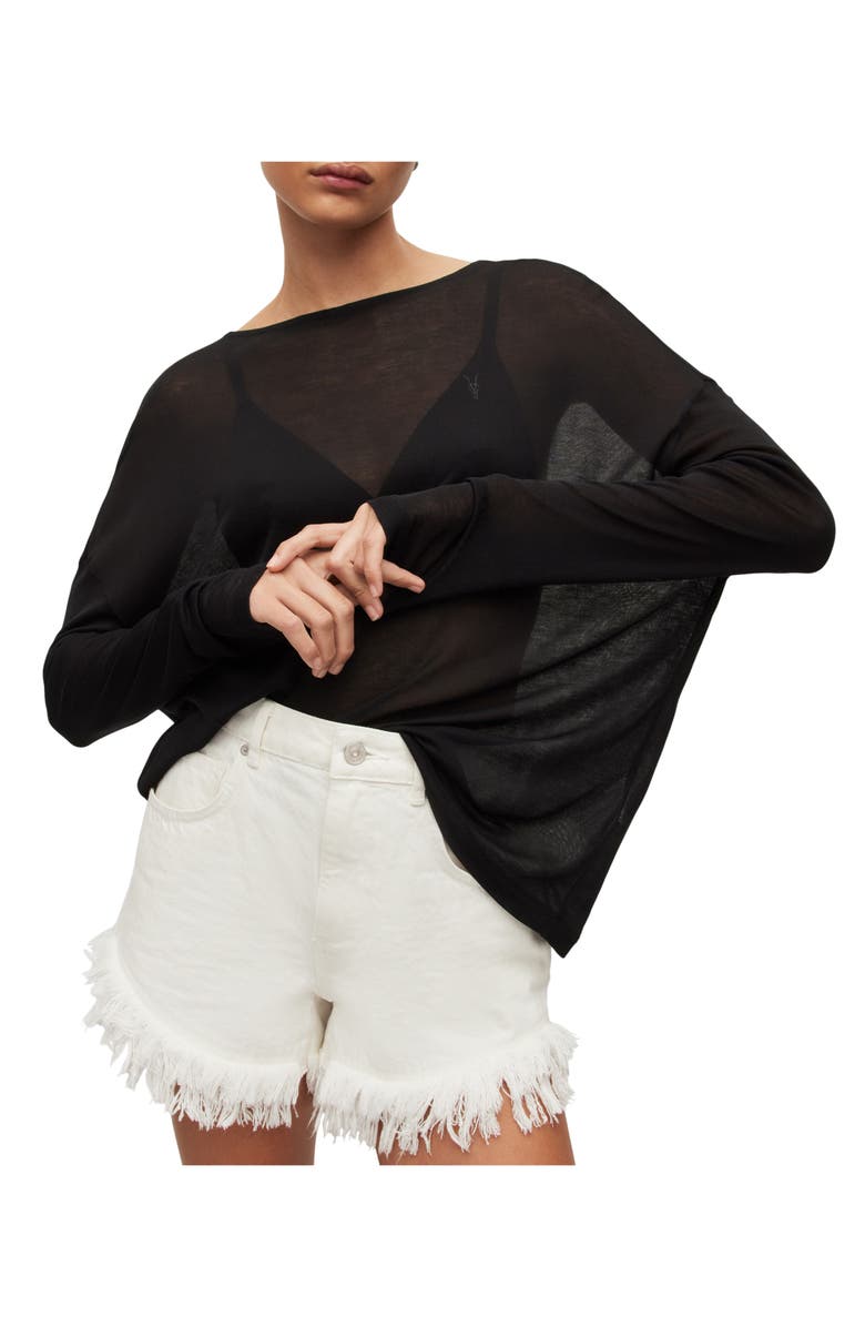 AllSaints Rita Oversize Long Sleeve T-Shirt, Alternate, color, 