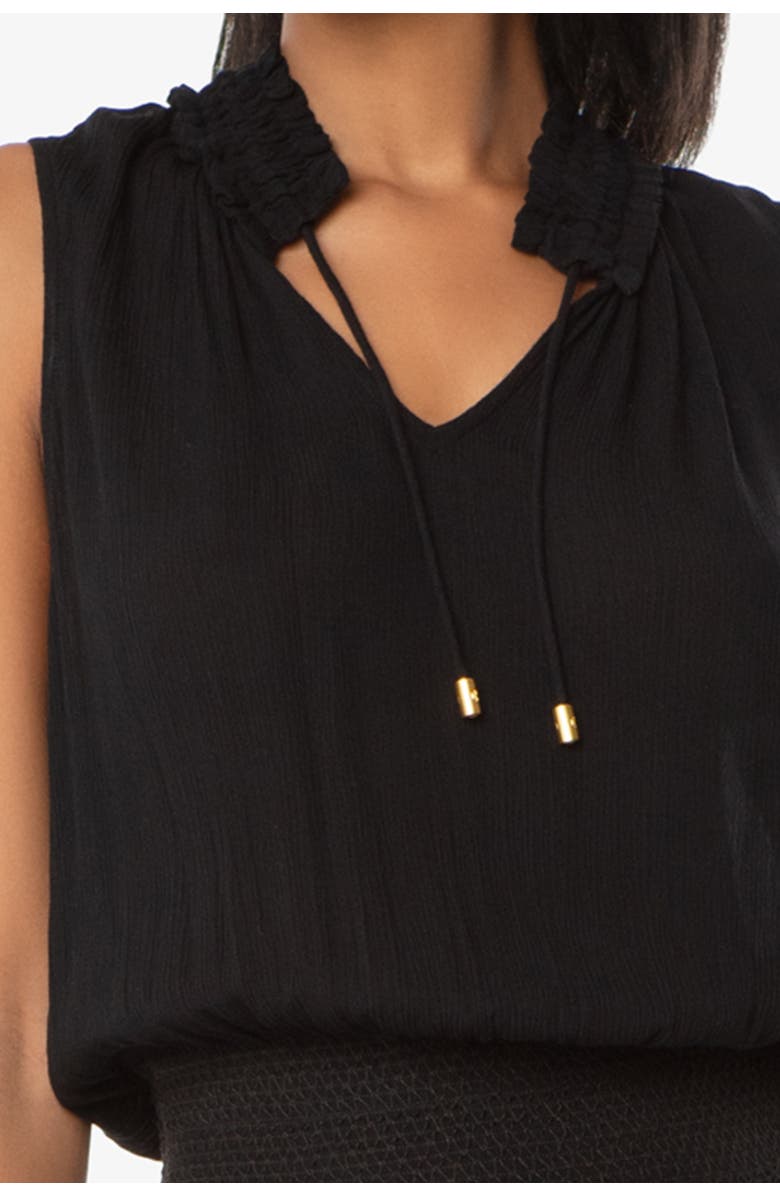 HELEN JON Sleeveless Smocked Dress, Alternate, color, Black