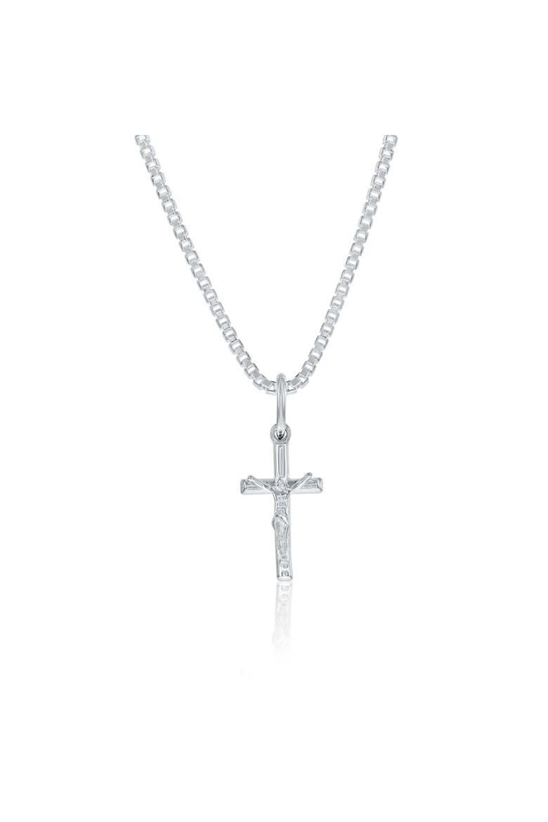 Cross Pendant Necklace, Main, color, Silver